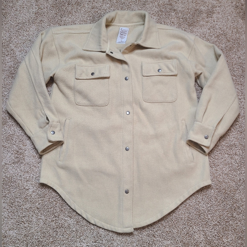 Oversized Thick Tan Cream Shacket Fornia